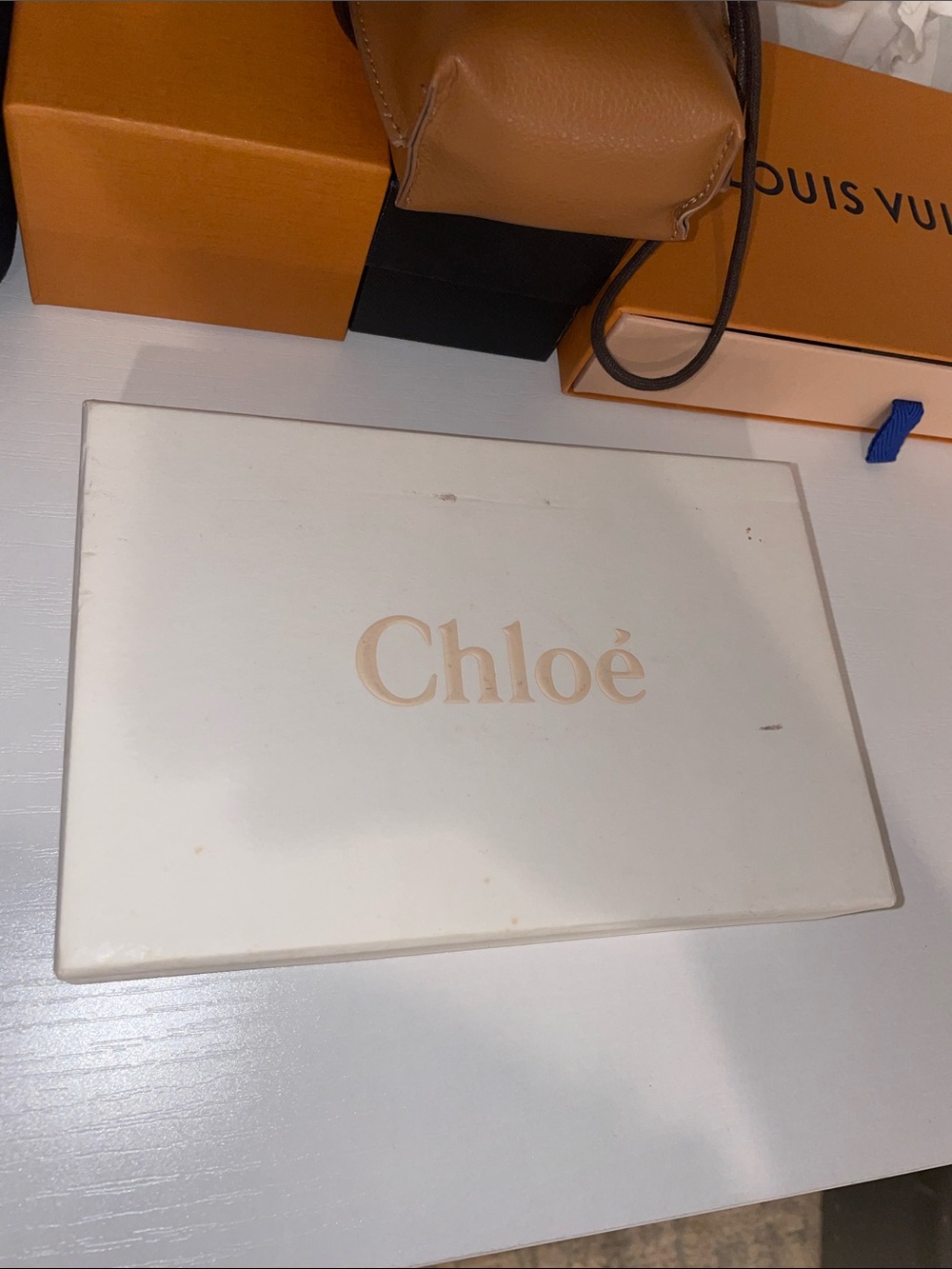 Chloé Box in Cream with Gold Logo